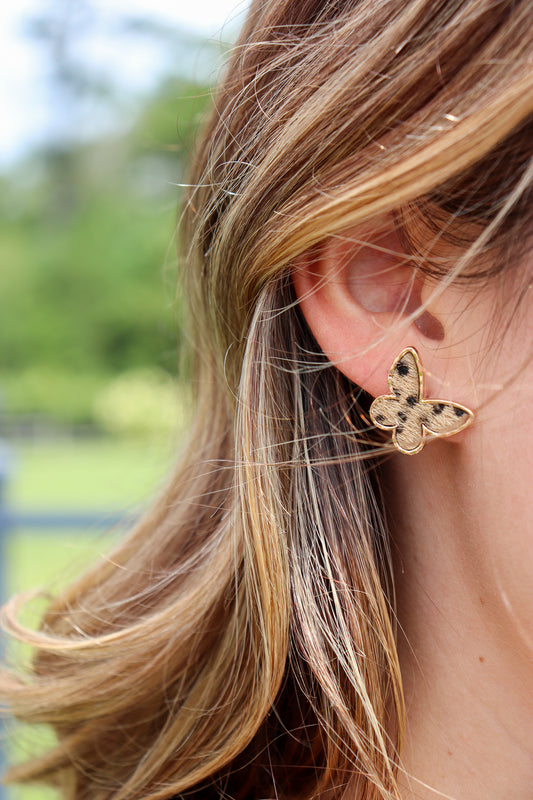 Leopard Butterfly Earring